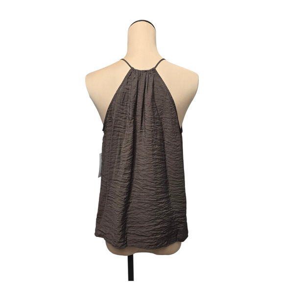 NWT Bailey 44 Halter Top Womens Medium Taupe Keyhole Lightweight Crinkle Tank - Picture 2 of 11